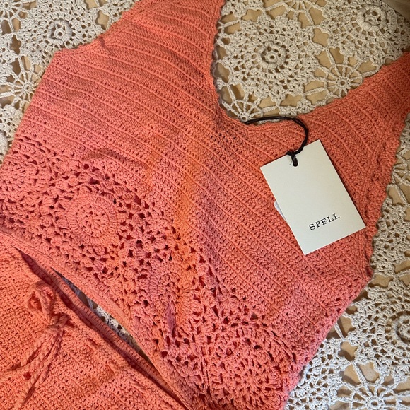 BNWT Spell Let The Sunshine Crochet Set in Peach 🍑🌞 - Picture 12 of 12